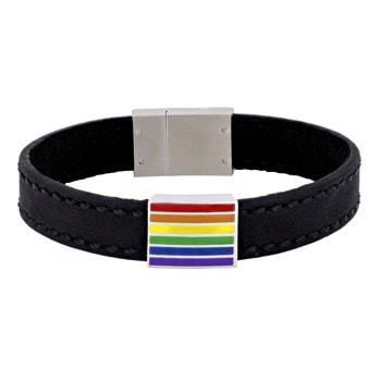 SON armbånd sort kalveskind 23cm LGBT, fra Son of Noa