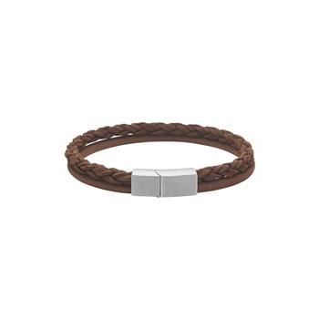 Son of Noa SON brunt flettet læderarmbånd 8 mm