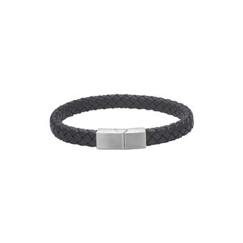 Son of Noa sort læderarmbånd herre 8 mm 19 cm