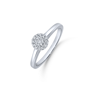 14 karat hvidgulds ring med brillianter, fra Støvring Design