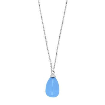 Rhodineret sølvkæde SWEETS52 blue chalcedon , fra Nordahl