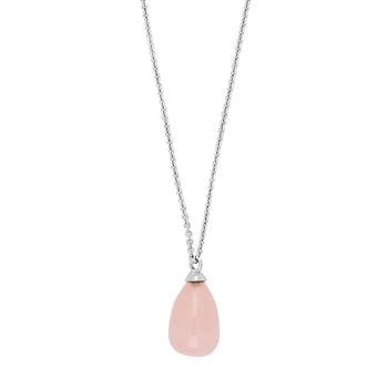 Rhodineret sølv vedhæng SWEETS52 rosa quartz , fra Nordahl