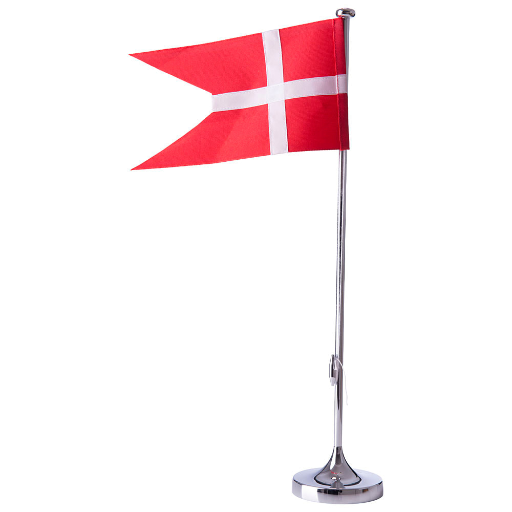 Forkromet flagstang m. blank fod, 40 cm, fra Noa Kids