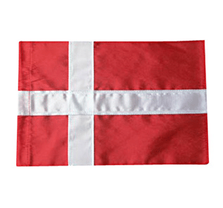 Dannebrog stutflag til 30 cm - 7,5x11,5 cm, fra Noa Kids