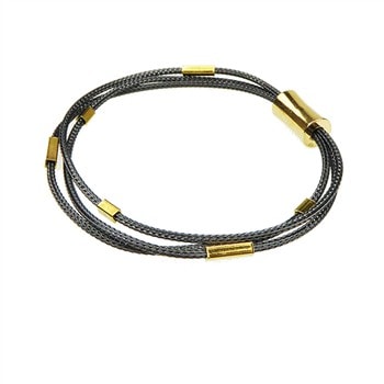 Armbånd - 3 rk.rævekæde med Magnetlås & Sort oxyderet/Forgyldt 22 cm, fra San - Links of Joy