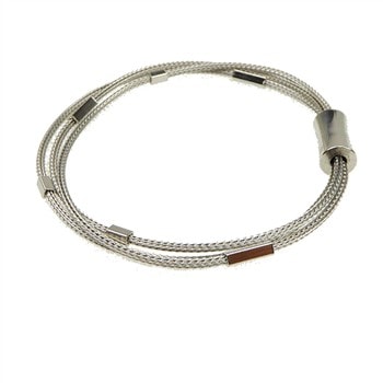 Armbånd - 3 rk.rævekæde med Magnetlås & Rhodineret 22 cm, fra San - Links of Joy