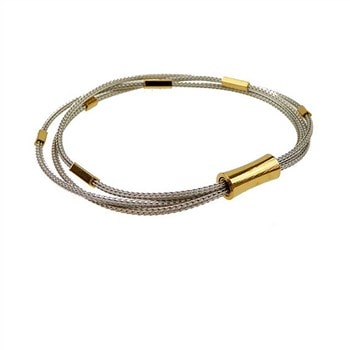 Armbånd - 3 rl. rævekæde med magnetlås - Rhodineret/forgyldt 21 cm, fra San - Links of Joy
