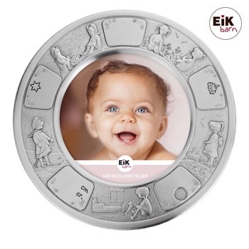 Tin fotoramme (rund) pige Ø18cm, fra Noa Kids