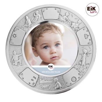 Tin fotoramme (rund) dreng Ø18cm, fra Noa Kids