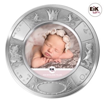 Tin fotoramme (rund) prinsesse Ø18cm, fra Noa Kids