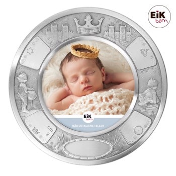 Tin fotoramme (rund) prins Ø18cm, fra Noa Kids