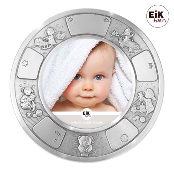 Tin fotoramme (rund) hjertevenner Ø18cm, fra Noa Kids