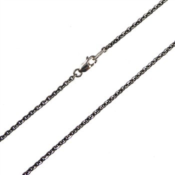 Halskæde - Mirror Anchor - Sterling/Ruthenium 0,5mm 80 cm, fra San - Links of Joy