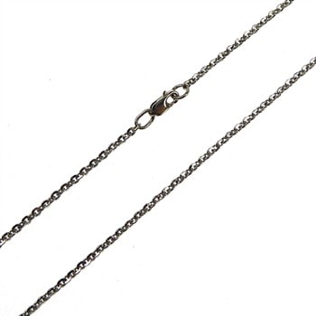 Halskæde - Mirror Anchor - Sterlingsilver/rhodium 0,5mm 80 cm, fra San - Links of Joy