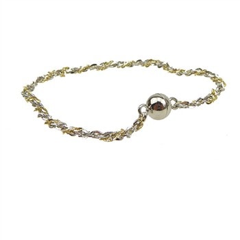 Armbånd 2 rk. Rhd./Forgyldt m.Magnetlås 21 cm, fra San - Links of Joy