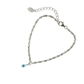 Armbånd i Rhodineret Sterlingsølv med Topas 18+4cm, fra San-Links of Joy