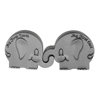 Fortinnet æske første tand/hårlok elefant -4,5*6cm, fra Noa Kids