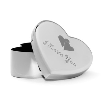 Forkromet hjerte smykkeskrin "I love you", fra Noa Kids