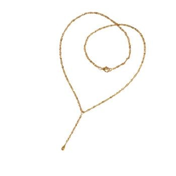 Halskæde i Forgyldt Sterlingsølv med Citrin 38cm, fra San - Links of Joy