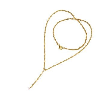 Halskæde i Forgyldt Sterlingsølv med Ferskvandsperle 38cm, fra San - Links of Joy