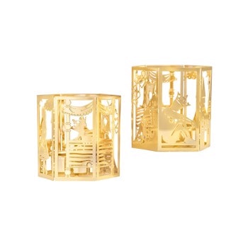 2-pk lysestage - Prinsessen på ærten - 18k fg, fra H.C. Andersen Home