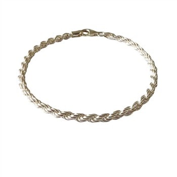 3,5mm Bjørn Borg - Cordel kæde i Blank Sterlingsølv Armbånd 22 cm, fra San - Links of Joy