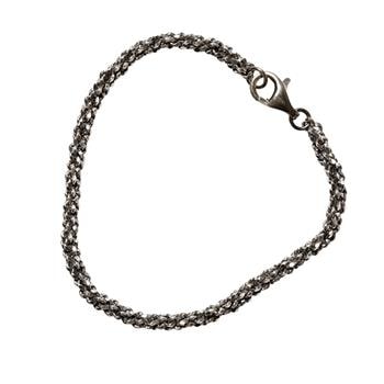 Armbånd & halskæde i Oxideret/925-DiamondCut=3,8mm 50cm, fra San - Links of Joy