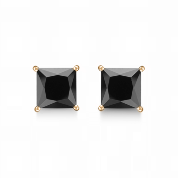 Forgyldte ørestikker I 7 mm med 4 grab med syntetisk cubic zirkonia.