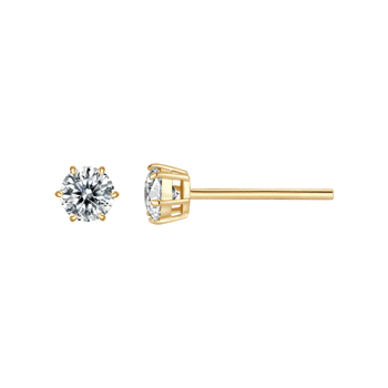 Forgyldte sølv ørestikker med 6 mm zirkonia fra Støvring Design