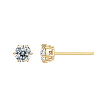 Forgyldt sølv ørestikker med 7 mm zirkonia fra Støvring Design