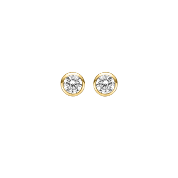 Sølvforgyldt 5 mm zirconia ørestikker, fra Støvring Design