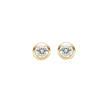 Sølvforgyldt 6 mm zirconia ørestikker, fra Støvring Design
