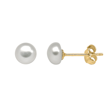 Sølvforgyldt 6 mm perle ørestikker, fra Støvring Design