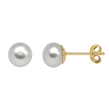 Sølvforgyldt 7 mm perle ørestikker, fra Støvring Design