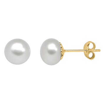Sølvforgyldt 8 mm perle ørestikker, fra Støvring Design