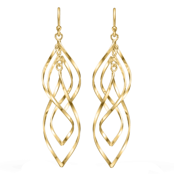Forgyldt triple spiral ørehængere, fra Støvring Design