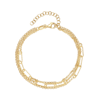 Forgyldt armbånd med 3 kæder, fra Støvring design