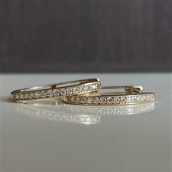 14 kt diamant creoler med ialt 0,12 ct Wesselton/SI