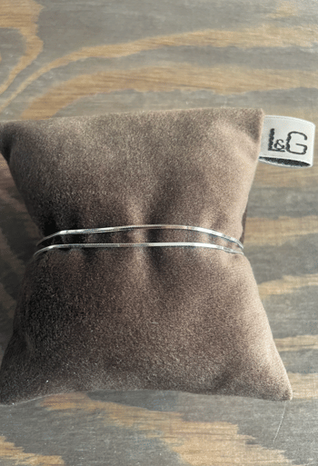Armbånd sølv rhodineret slange facet dobbelt række, fra L&G