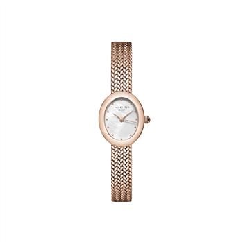 Rosefield mini Oval rosa forgyldt dameur