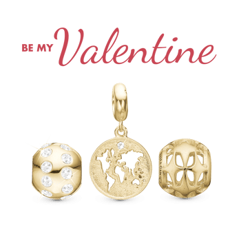 3 charms til sølvarmb/slim forgyldt, fra Christina Jewelry & Watches