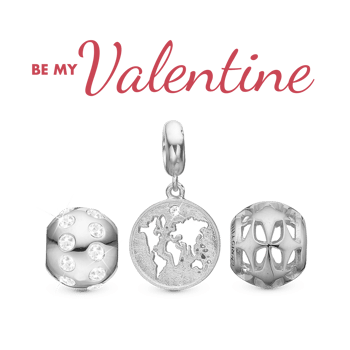 3 charms til sølvarmb/slim, sølv, fra Christina Jewelry & Watches