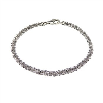 Armbånd - Rhodium/925- DiamondCut=3,8mm diameter 23 cm, fra San - Links of Joy