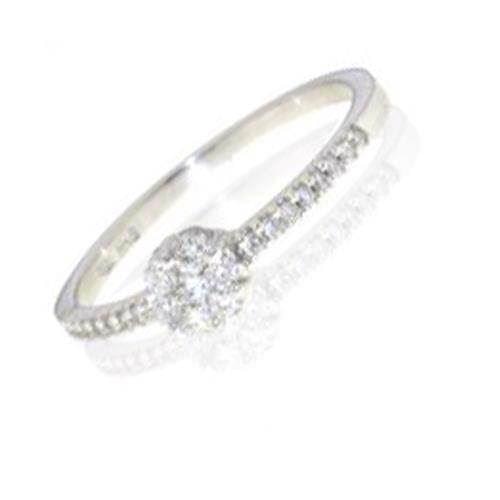 Italiensk 18 karat hvidgulds ring med ialt 0,31 carat brillanter