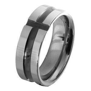 Trueman tungstens fingerring med sort