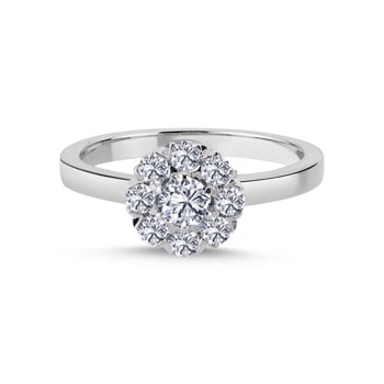 Nuran Roset 14 karat hvid guld Damering med 0,65 ct Diamanter