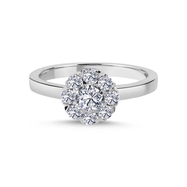 Nuran Roset 14 karat hvid guld Damering med 0,65 ct Diamanter