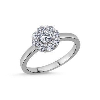 Nuran Roset 14 karat hvid guld Damering med 0,39 ct Diamanter