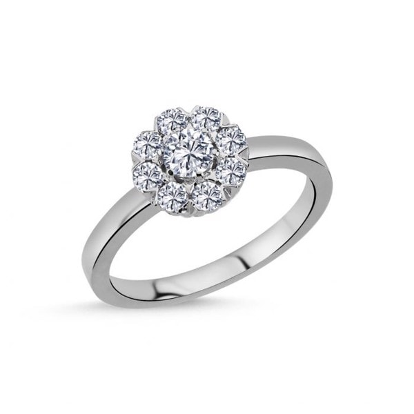 Nuran Roset 14 karat hvid guld Damering med 0,39 ct Diamanter