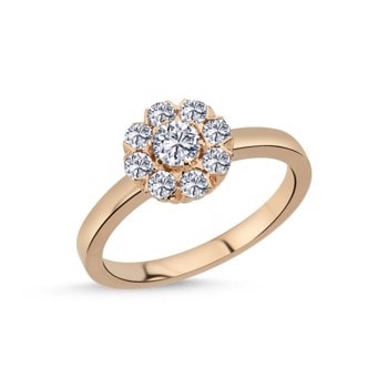 Nuran Roset 14 karat rosa guld Damering med 0,39 ct Diamanter